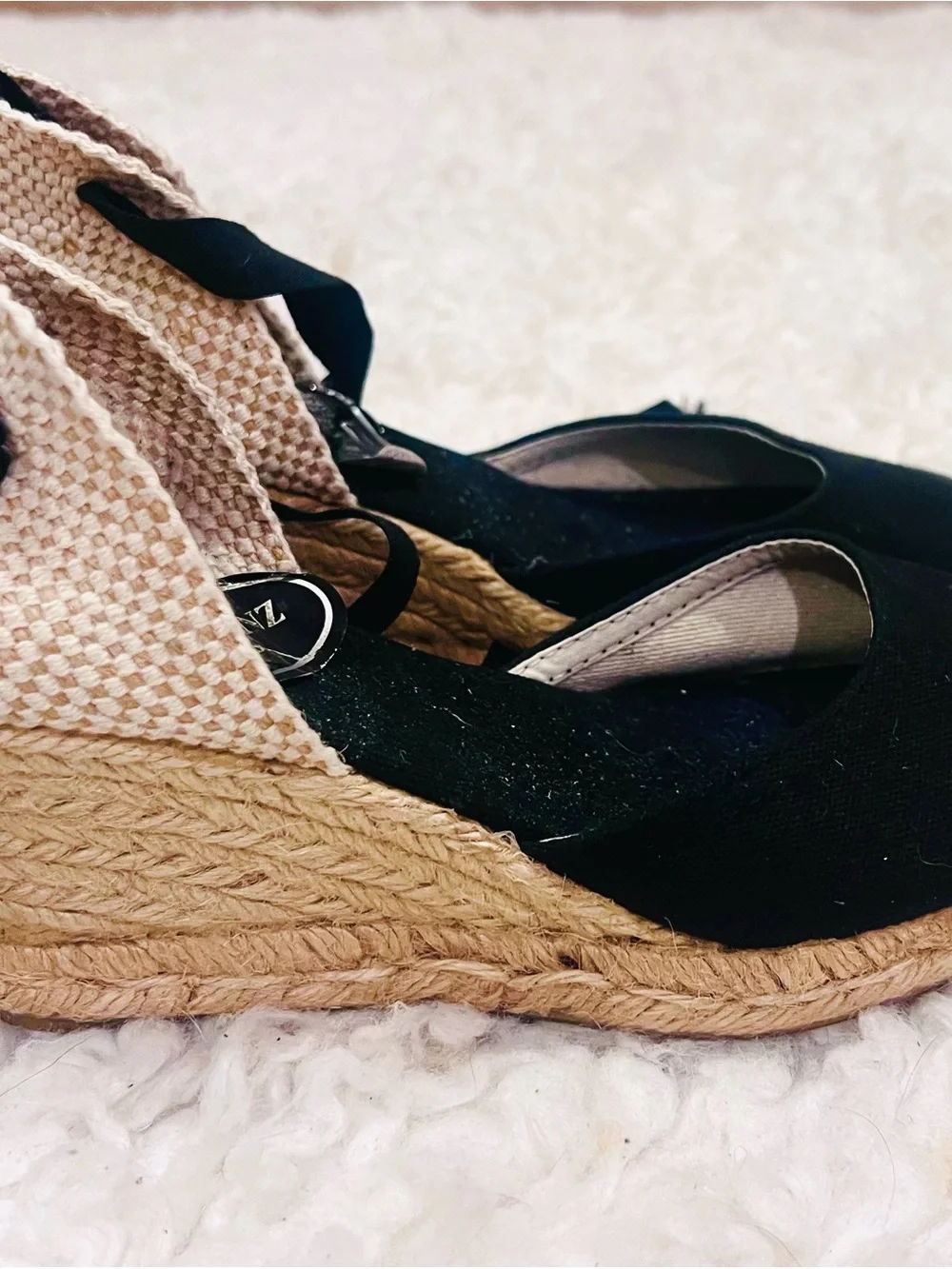 Made in Madrid Black Espadrille Wedge Sandals